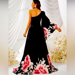 printed black women's dress size S new